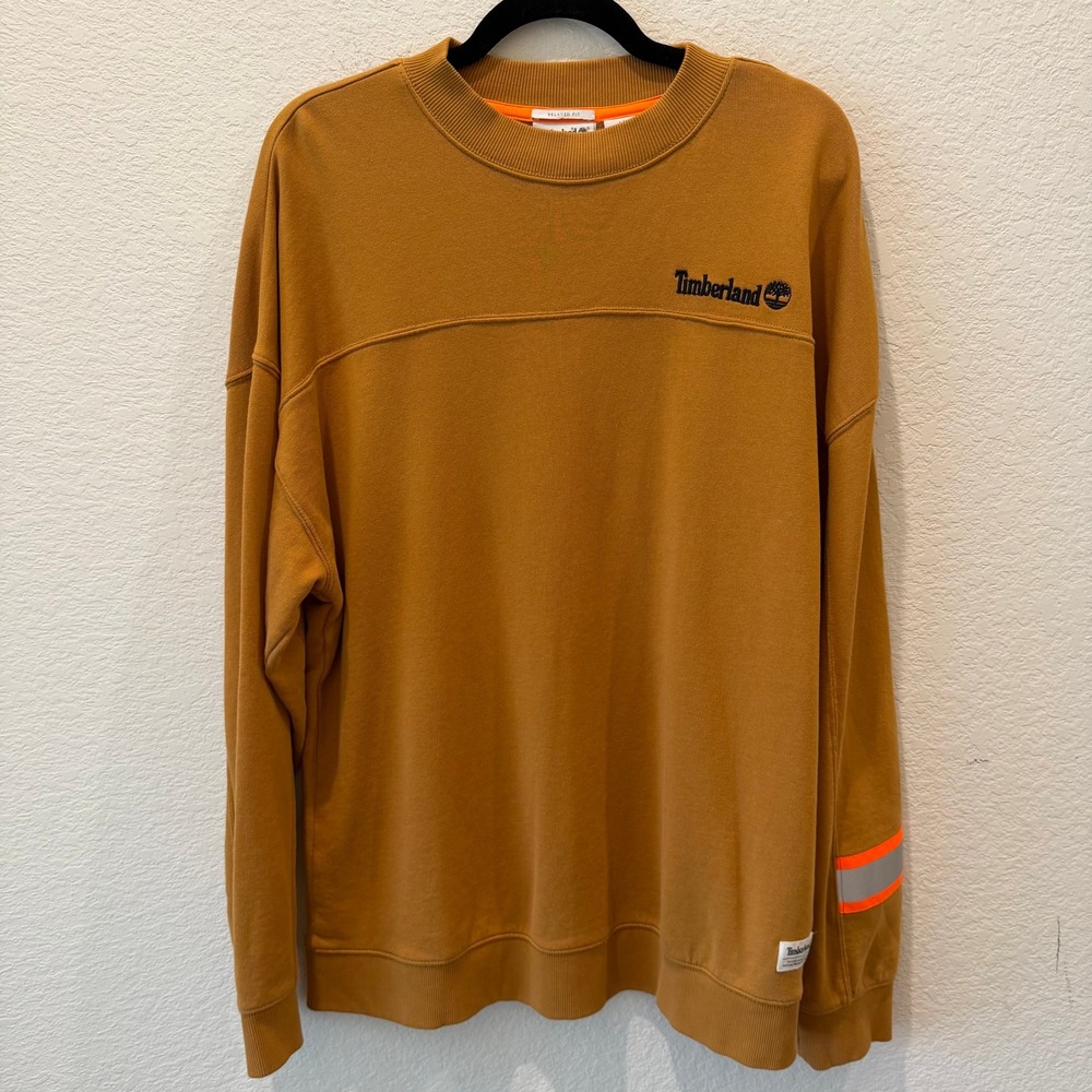 Timberland Nature Needs Heroes Relaxed Fit Sweatshirt Wheat Gold Mens Large